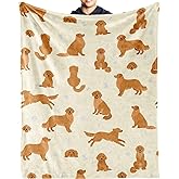 AIOMXZZ Golden Retriever Blanket Gifts, Dog Pattern Flannel Fleece Throw Blanket Soft, Lightweight, Comfortable, Warm Golden Retriever Themed Blanket for Humans Adults Kids