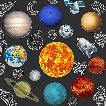 Blulu 13 Pièces Fournitures De Fête De Système Solaire Découpes De Système Solaire De 2 Faces Imprimées Découpes De Planètes Pour Décorations