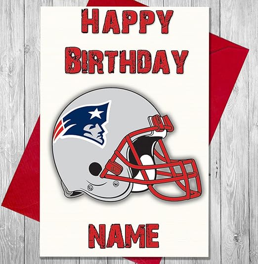 Nfl American Football New England Patriots Personalised Birthday Card Any Name Any Age Amazon De Kuche Haushalt