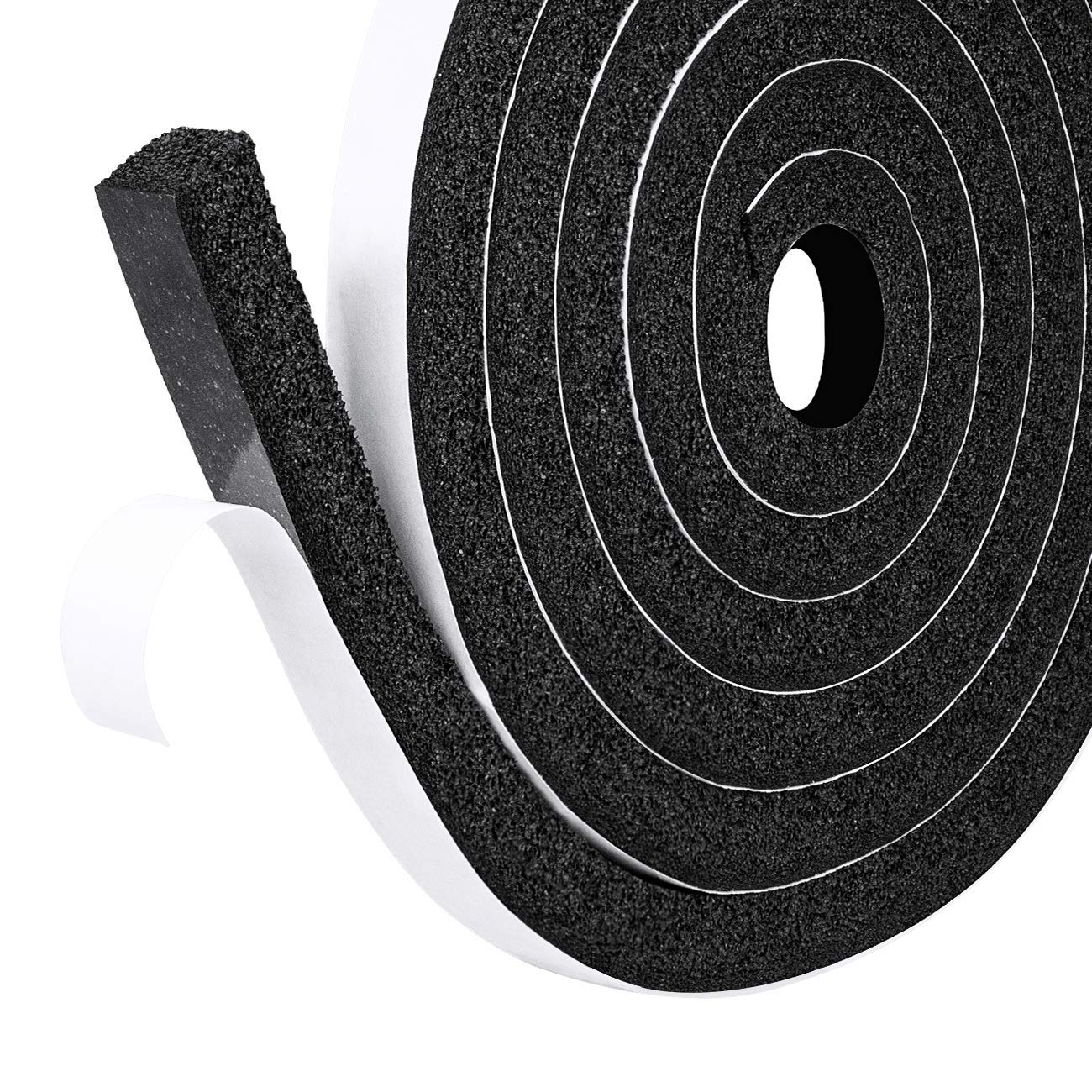 fowong Draught Excluder Tape, 12mm Width X 12mm Thick Low-Density Door Weather Strip Air Conditioner Seal Strip (2 Rolls,Each 2m Long)