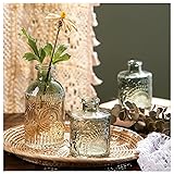 WILDMOS Glass Bud Vase Set of 3, Small Flower Vases
