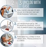 aquabook Sink Plunger 140mm Large Unblocker for Toilet Shower Bathtub UK view 4