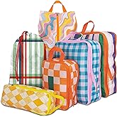 6 Pcs Compression Packing Cubes, Packing Cubes for Travel, Waterproof Luggage Organizer Bags Set, Cute Packaging Cubes for Women Kids Backpack Carry-Ons