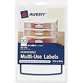 Avery Removable Multi-Use Labels, Blue Border, 3.5 x 1.25 Inches, Pack of 20 (41446)