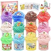 12Pack Butter Slime Kit with Scented DIY Slime for Girls and Boys, Super Soft, Non-Sticky Stress Relief Toy, Party Favors and