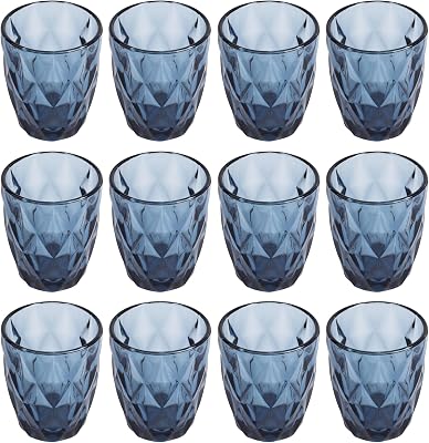 Juego de 12 Vasos de cristal de 260ml Azul