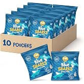 Gummy Sharks, Blue Shark Gummies Individually Wrapped - 10 Packs | Blue Raspberry Candy, Blue Candy for Goodie Bags, Party Favors