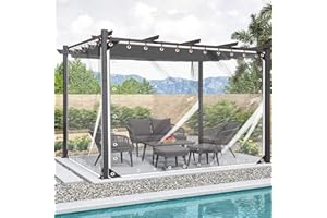 FoundGo Clear PVC Vinyl Tarp - 7'x8' - 14 Mil Thickness - Transparent Polytarp with Metal Grommets - Waterproof, UV & Tear Resistant - Ideal for Protection Against Cold Weather & Elements