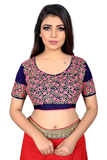 Cotton Silk Embriodered blouse Unstich-free size