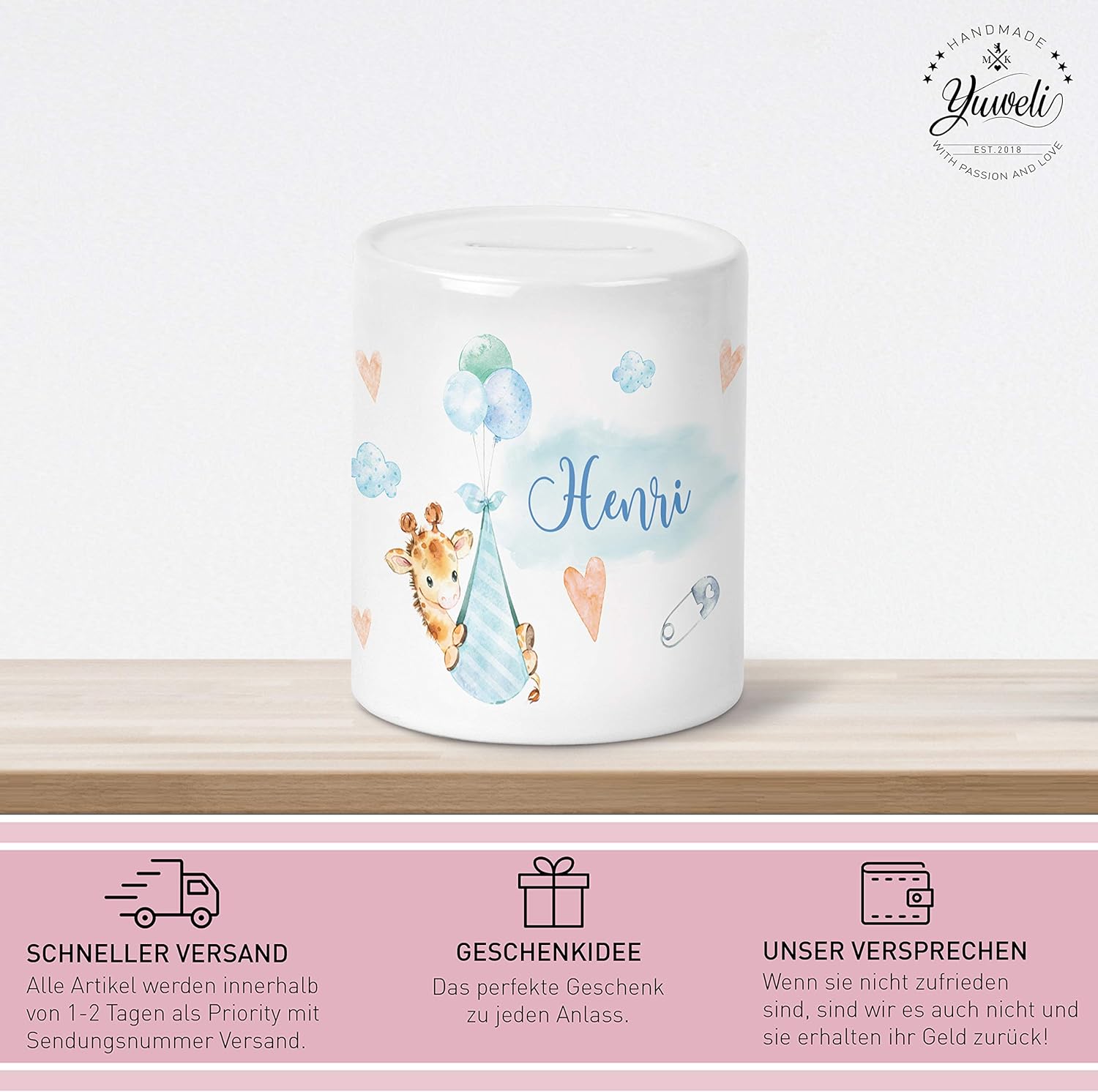 Sumicorp Com Yuweli Baby Bar Spardose Fur Kinder Jungen Und Madchen Mit Namen Personalisiert Zur Einschulung Taufe Geburtstag Geburt Sparschwein Geldgeschenk Kinderspardose Spielzeug Mobel Kinderzimmerdeko