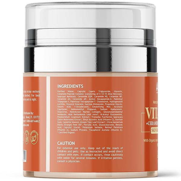 ALOZERA VITAMIN C FACE CREAM – BRIGHTENING & ANTI-AGING MOISTURIZER, PREVENTS, REPAIRS, AND NOURISHES AGING SKIN; HELPS WITH UNEVEN SKIN TONE AND WRINKLES, DAY & NIGHT CREAM – 1.7 OZ.