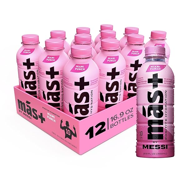 MÁS+ BY MESSI 16.9OZ MIAMI PUNCH, SPORTS DRINK...