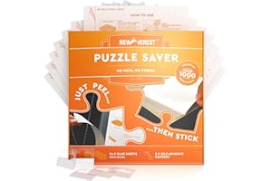 Newverest 24-Pack Puzzle Glue Sheets 10×10″ – Preserve & Display 4 × 1000-Piece Jigsaw Puzzles – Peel & Stick Puzzle Saver with 8 Adhesive Hangers – No Glue, No Mess, Ships Flat, Gift-Ready Box