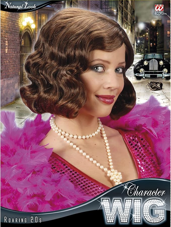 Roaring 20s Brown Wig For Hair Accessory Fancy Dress Amazon Co Uk