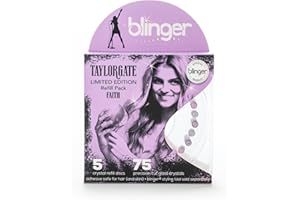 blinger® Reflections Refill Pack - Faith | 75 Precision-Cut Glass Crystals (5 Discs) | Hair Safe Adhesive - Bling In-Brush Ou