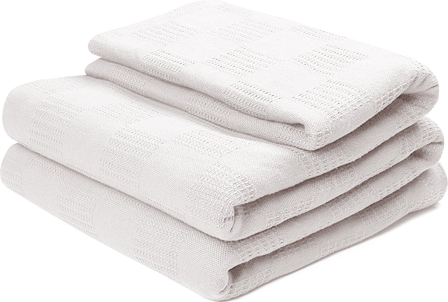 Cotton Throw Blankets (Queen/Full White) Breathable Thermal Bed... Free