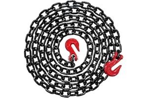 Falcon Cargo 1/2" X 20' Grade 80 Transport Binder Chain - 12,000 LBS WLL - Clevis Grab Hook, Tie-Down, Towing