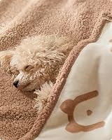 Feandrea Waterproof Dog Blanket Sherpa Fleece 73 x 63 cm Beige view 4