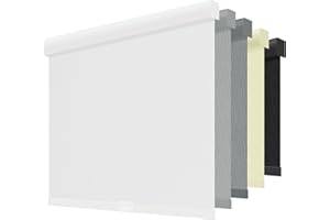 ChrisDowa Cordless Blackout Roller Shades for Windows, Striped Free-Stop Window Blinds with Privacy, Thermal Insulated Window Shades for Home, Office and Door. White, 20" W x 72" H