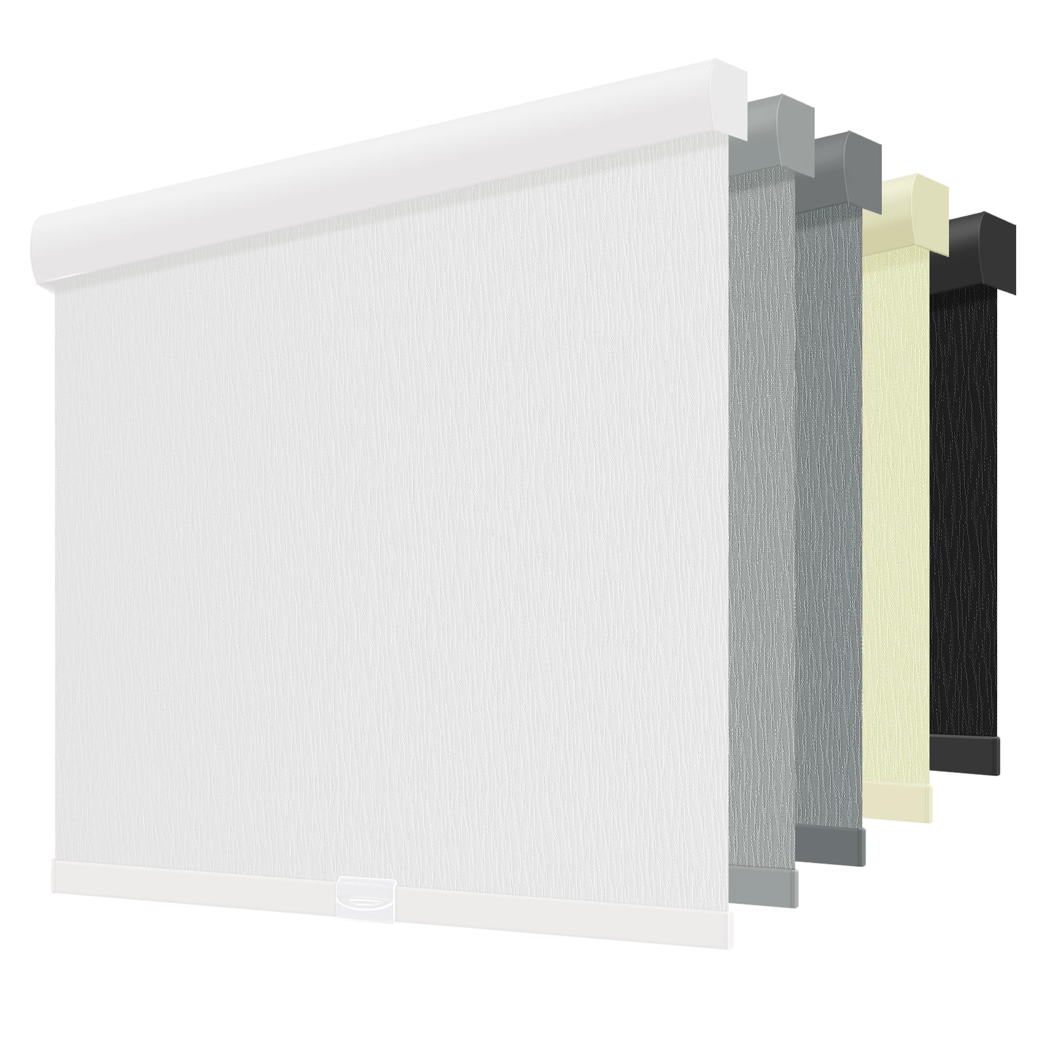 Photo 1 of (missing pieces) ChrisDowa Cordless Blackout Roller Shades for Windows, Striped Free-Stop Window Home, Office and Door. White, 70" W x 72" H