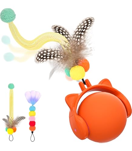 Plumes Lot 12 Balles Chat Avec Plumes - Jouets Stimulation - Anti-Ennui - Multicolores Jouets Chat Balles