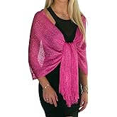 ShineGlitz Shawls and Wraps for Evening Dresses, Metallic Glitter Shawls for Women, Sparkling Wedding Giving Shawl Gift