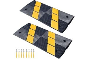 VILBLE Rubber Driveway Curb Ramp, Heavy Duty Threshold Bridge Ramp, 2.5" Rise Curbside Bridge Ramps, 15 Ton/33000 Lbs Capacity Rubber Ramp for Car, Truck, Motorcycle, Sidewalk (2)