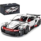 AoreSpty 1226-Piece RC Supercar Kit | 1:14 Scale App-Controlled STEM Toy | LED Lights & Rechargeable Motor | Gloss White