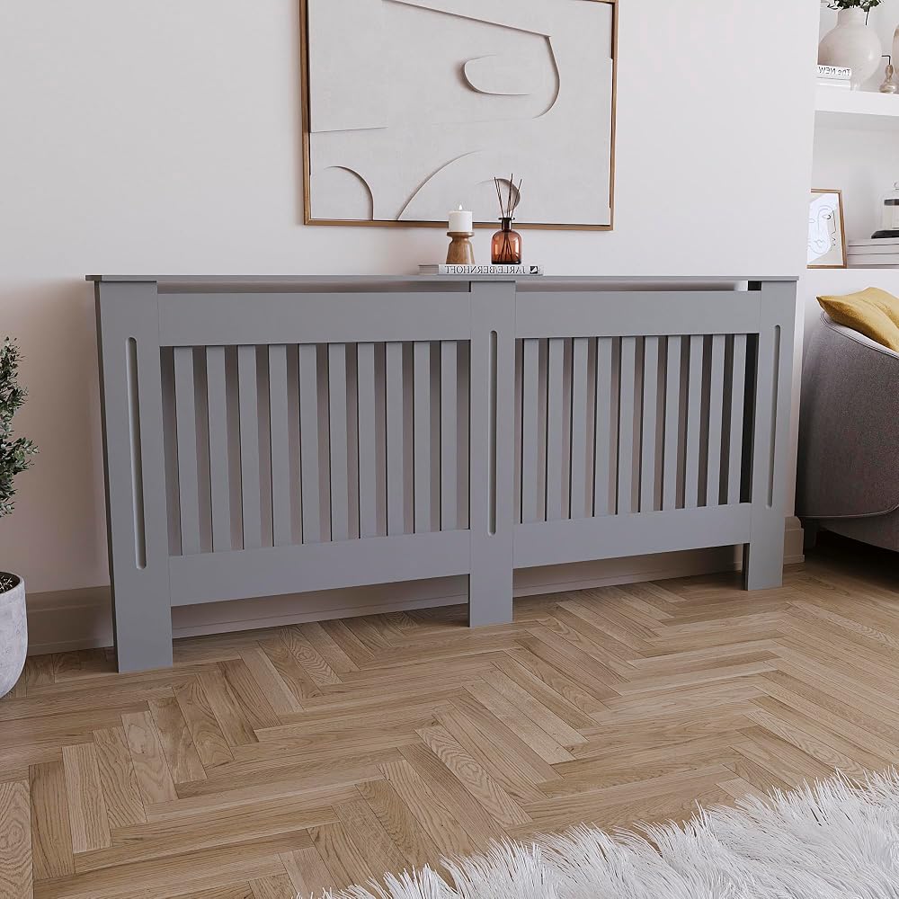 Vida Designs Chelsea Radiator Cover Olive Grey Extra Large H82 W172 D19cm