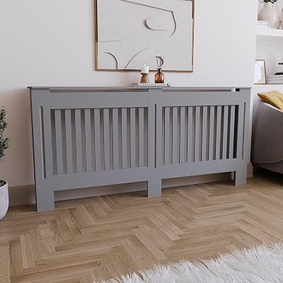 Vida Designs Chelsea Radiator Cover Olive Grey Extra Large H82 W172 D19cm