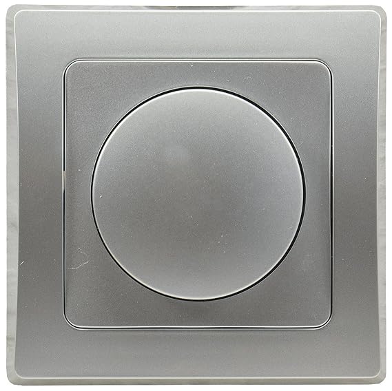 Delphi Dimmer für dimmbare 230V LED Lampen 3-60W I inkl. Rahmen Unterputz Montage Silber