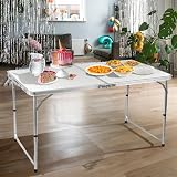 BARGAINS-GALORE 4ft Heavy Duty Folding Table White Indoor Outdoor view 5
