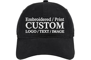 Jaleanigh Custom Hat Embroidered/Printed - Add Your Own Logo/Photo/Text Design Personalized Cotton Baseball Cap for Adult
