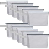 Sinzip 10 Pieces Cotton Canvas Makeup Bag with Bottom and Strap, Multi-Purpose Cosmetic Bag with Zipper Travel Toiletry Pouch, Blank DIY Craft Bag (Grey, S)