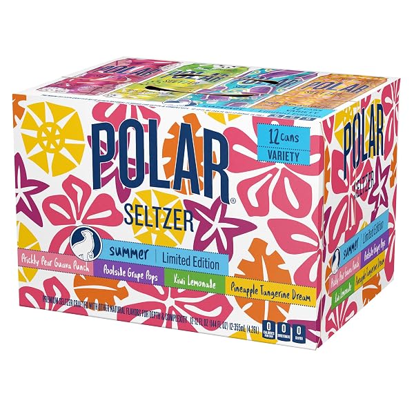POLAR SELTZER LIMITED EDITION SPARKLING WATER, SUMMER VARIETY PACK, 12 FL OZ CANS, 12 PACK