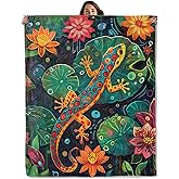Gecko Throw Blanket for Boys Girls Kids Adults Women, Fuzzy Warm Soft Cozy Flannel Blankets Gifts for Bedroom, Couch, Travel, Home Decor 50x60 in