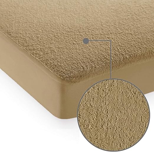 Cloth Fusion Terrycloth Mattress Protector (72 x 36 Inches_ Beige)