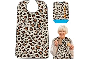 EpoBob Adult Bibs with Crumb Catcher, Washable and Adjustable Adult Bibs for Women Men Elderly Seniors