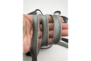 PEPPERLONELY 5 Yards 12mm (1/2 Inch) Polyester Satin Bias Piping Type, Bias Type with Cord, Piping Trim with Cord, Lip Cord Trim for Sewing Clothing Upholstery Trimming - Gray