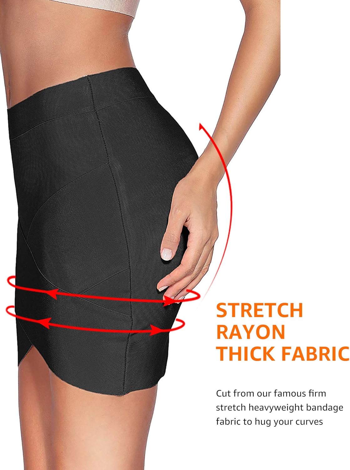 meilun Women's Rayon Bandage Bodycon Mini Skirt at  Women’s Clothing store