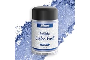 Foodhoo Navy Blue Luster Dust Edible, Food Grade Edible Glitter Sprinkles, Edible Shimmer Dust, Tasteless Edible Glitters for Drinks, Cocktails, Cakes, 7g/bottle