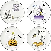 Lenox Great Pumpkin Halloween Accent Plates, Appetizer Plate Set for 4 | porcelain | dishwasher safe | also great as a halloween dessert plate for salad or bread, salad plates