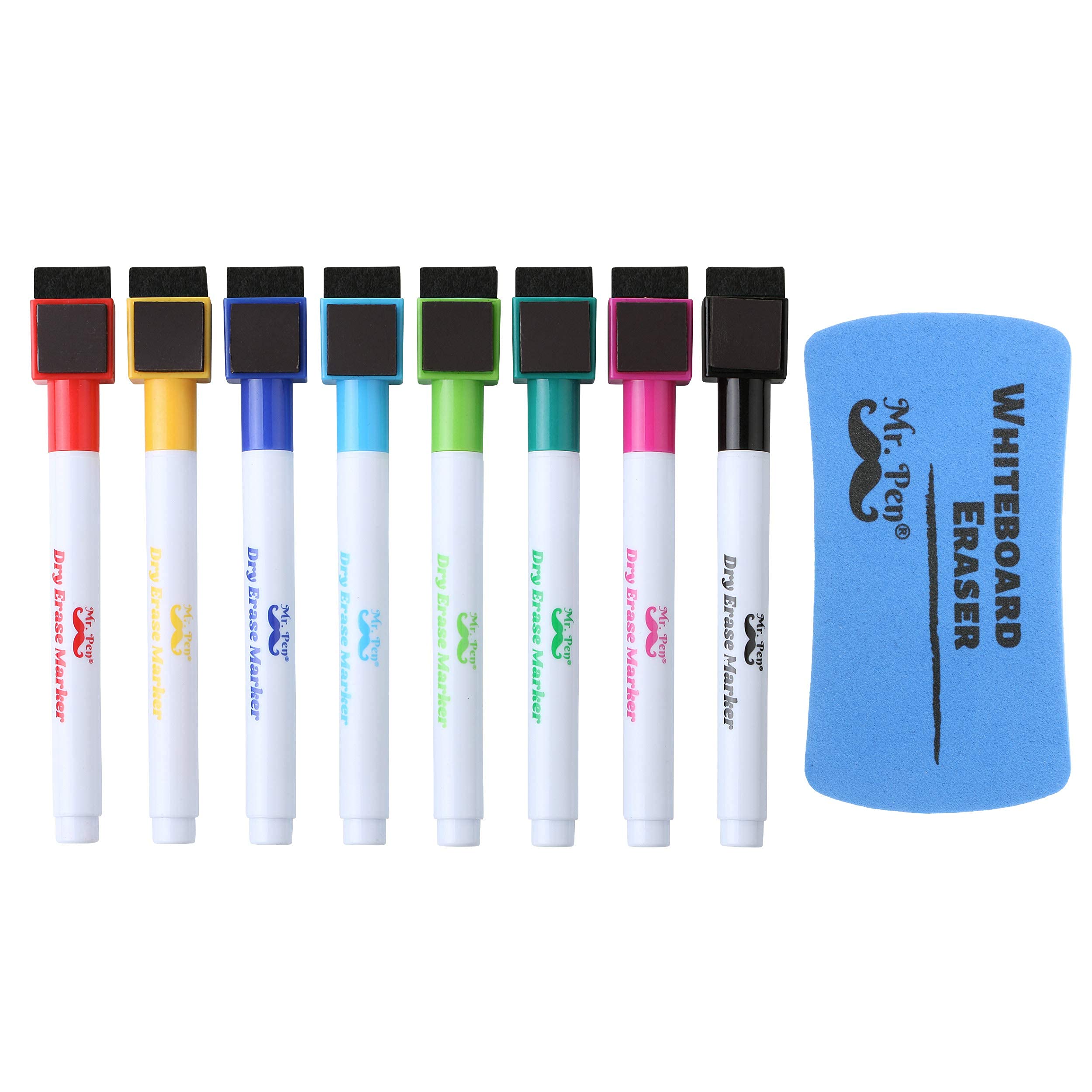 Photo 1 of Mr. Pen Magnetic Dry Erase Markers, 8 Pack with Eraser, Magnet, Fine Tip Dry Erase Pens