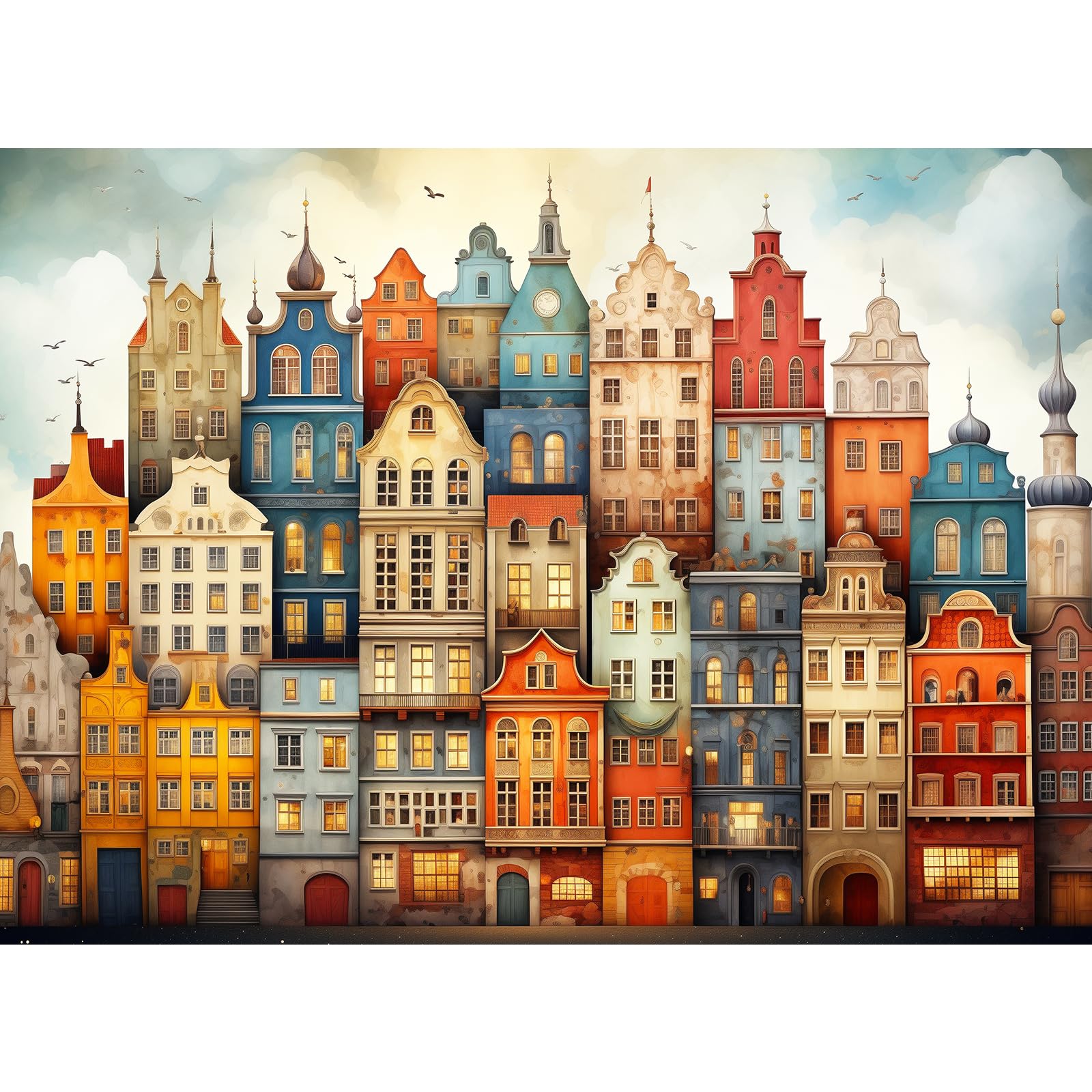 MISITU Art Jigsaw Puzzle 1000 Pieces for Adults - Colorful City - 1000 Jigsaw Puzzles for Children — image 1