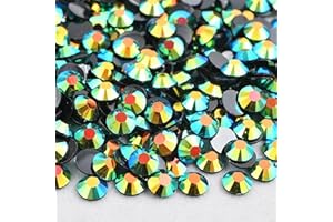 Niziky 3000PCS 5mm Resin Flatback Rhinestones, Transparent Flatback Rhinestones Crystal for Crafts, Jet Black AB Color Flatback Jelly Resin Rhinestones for Shoes, Mugs, Bottles, Cups, Crafts