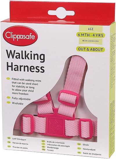 Clippasafe Walking Harness and Reins Pink Brand Clippasafe