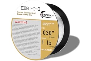 NICETECH Gasless Flux Cored Welding Wire, Stainless Steel, E308LFC-O. 030-Diameter, 1 Pound Spool, Silver, Package of 1