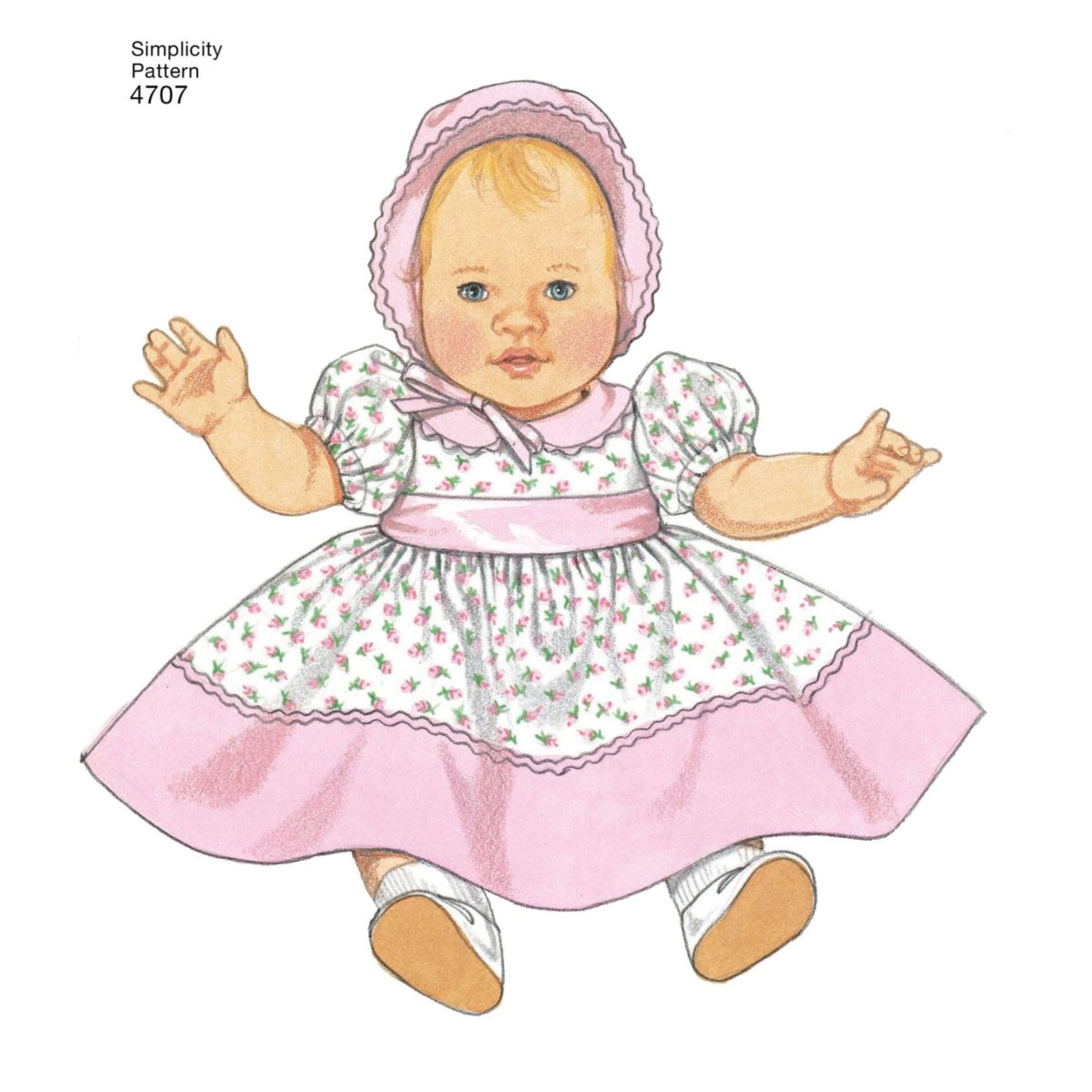 Simplicity 4707 Vintage Baby Doll Clothing Sewing Patterns for Girls by Teri, A (S-L)
