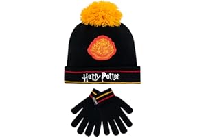 Harry Potter Kids Winter Hat and Gloves Set Hogwarts Black One Size