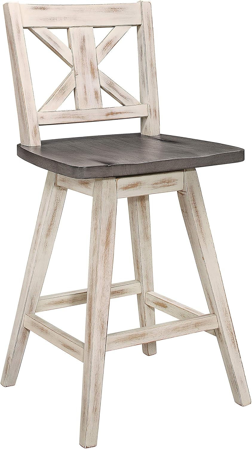 Homelegance Barstool (Set of 2) Amsonia Counter Height Swivel Stool (2 Pack), White: Furniture & Decor
